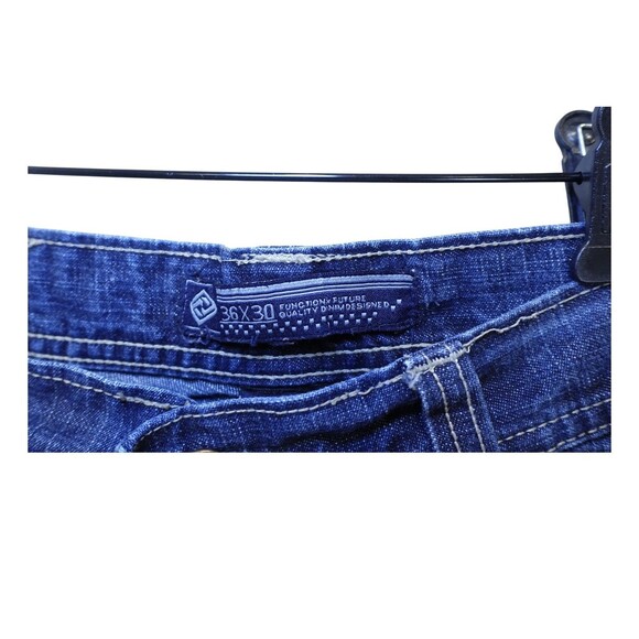 Vintage Function & Future Jeans Men’s 36x30 Wide Leg Dark Wash Y2K Streetwear - Picture 11 of 15